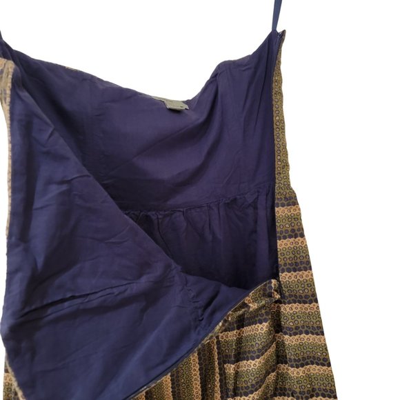 Anthropologie Maple Chloroform Strapless Dress Size 10 Green Blue Tan Boho Chic - Picture 4 of 6